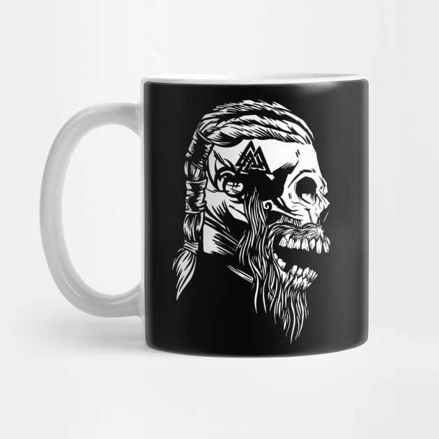 Viking Skull Dead Man by Printroof